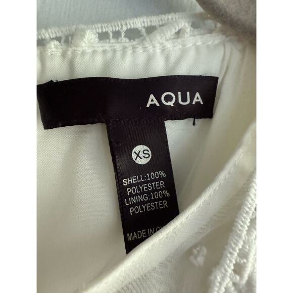 Aqua Bloomingdale’s White Lace Boho Peekaboo Dress Homecoming Formal size XS - Picture 4 of 6